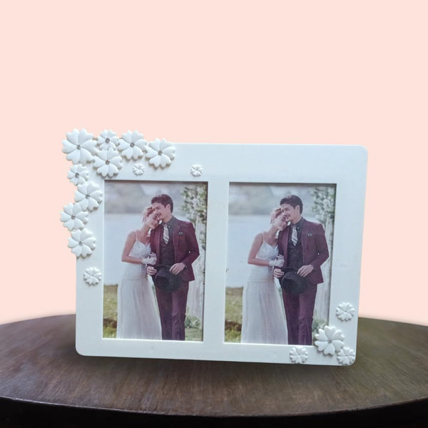 White Dual Picture Photo Frame