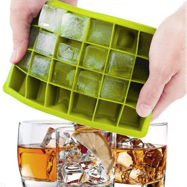 Silicone Ice Cube Trays 2 Pack - 24 Cavity Per Ice Tray
